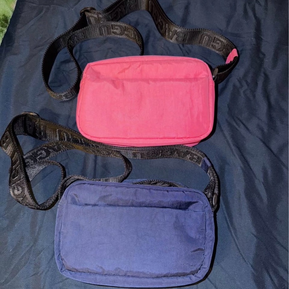 BAGGU Pink and Blue Camera Crossbody Bags